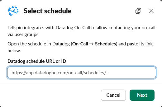 Datadog On-Call schedules in Slack