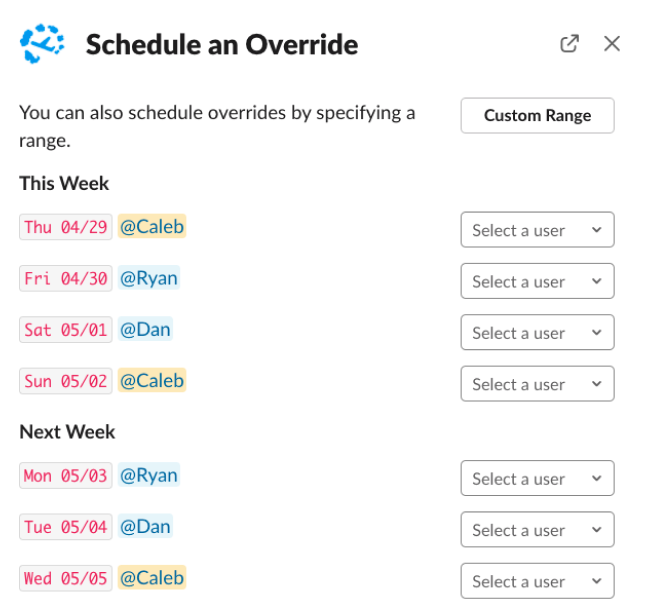 Schedule overrides